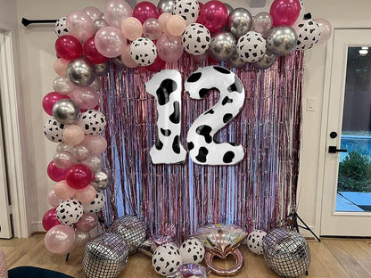 Cow Print 5 Balloon, Number Balloon 40 Inch Cow Print Party Supplies Farm Animal Balloons, 5th Birthday Balloon Decorations, 5 Number Balloons, Number 5 Balloon