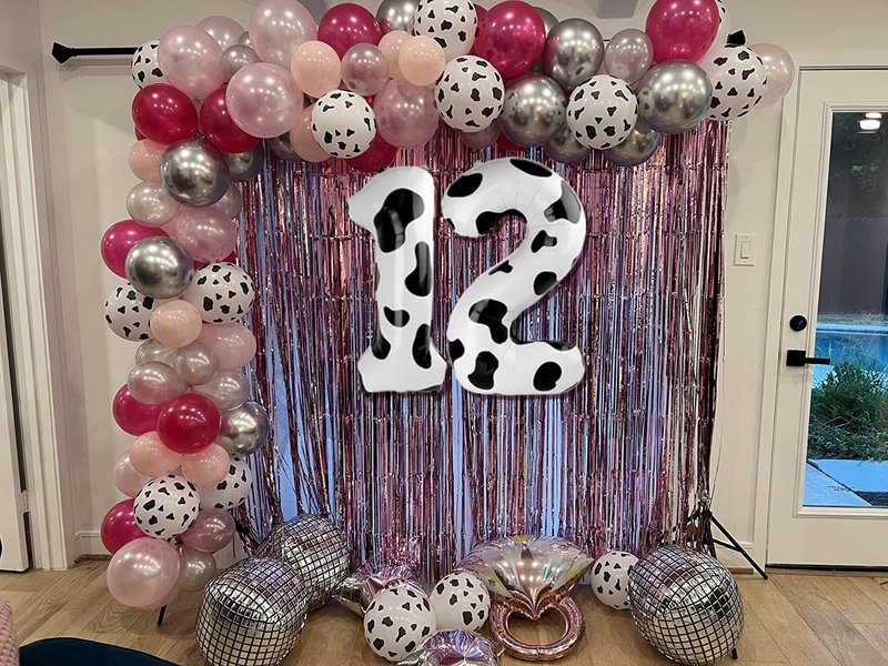 Cow Print Number 29 Balloon 40 inch, 29 Number Balloons, 29th Cow Farm Barnyard theme Birthday Decorations for Girls Boys Kids, 29 Year Old Party Supplies