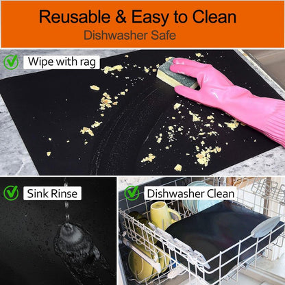 Oven Liners for Bottom of Oven, 16x24 inch Thick Heavy Duty Non Stick Teflon Oven Mats, BPA and PFOA Free Reusable Oven Liners for Bottom of Electric Oven (5 Pack)