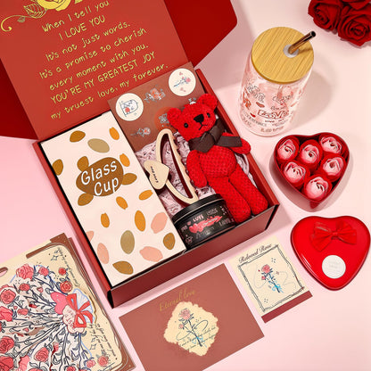 CCAENI Gift Set for Women Gift Basket for Her,Gifts Box for Girlfriend Wife Birthday Gifts for Women Heart-shaped Love Gift Wedding Engagement Anniversary Romantic Gifts