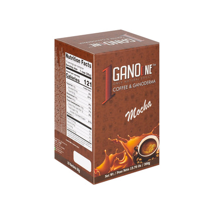 3 Boxes GanoOne Mocha Coffee - with Organic Ganoderma Extract - Blend with Natural Cocoa, Creamer and Sugar - Easy to Use 15 Single-Seringle - Serve Sachets