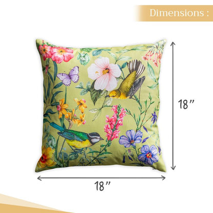 Maison d' Hermine Decorative Pillow Covers 18 x 18 inch Square 100% Cotton Throw Pillow Covers with Invisible Zipper for Living Room Couch Chair Sofas Gifts for Mothers Day - Hesperides - Oiseaux