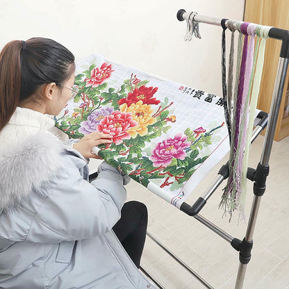 Embroidery Stand - Height Adjustable Floor Frame for Versatile Needlework, Cross Stitch, Sewing and Art Craft - Convenient Lap Table for Standing, Perfect Embroidery Holder!~/
