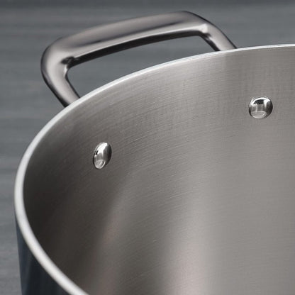 Tramontina Tri-Ply Clad Stainless Steel 8-Quart Stock Pot with Glass Lid, Induction-Ready Pasta Pot, Dishwasher-Safe, NSF-Certified