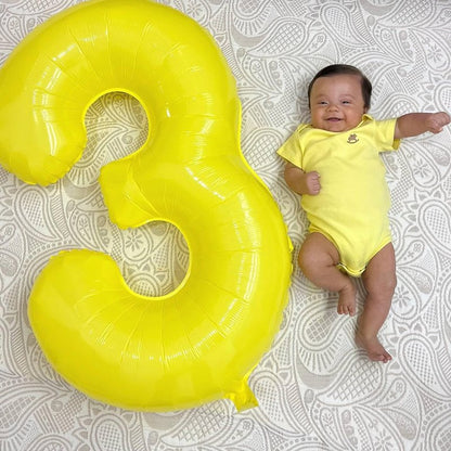 Yellow Number 1 Balloon 40 Inch, 1st Birthday Balloon for Baby Boy Girl Toddler First Birthday Decorations, Shiny Yellow Party Supplies