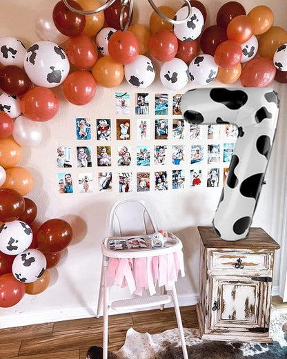 Cow Print Number 26 Balloon 40 inch, 26 Number Balloons, 26th Cow Farm Barnyard theme Birthday Decorations for Girls Boys Kids, 26 Year Old Party Supplies
