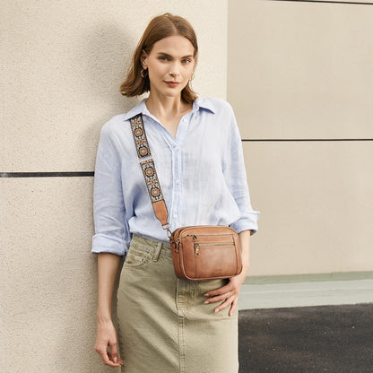 Telena Small Crossbody Bags For Women Vegan Leather Crossbody Purse With Adjustable Wide Strap For Daily Life