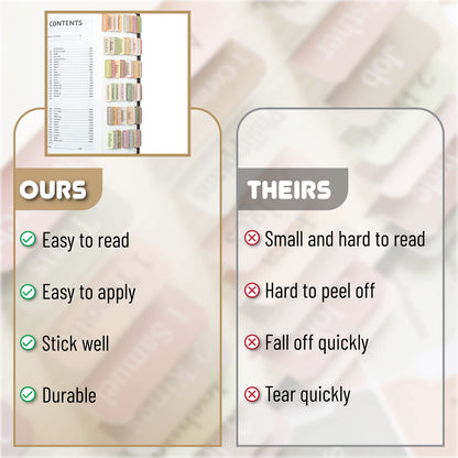 Mr. Pen- Bible Tabs, 75 Boho Theme Laminated Tabs for Women and Men, Study Bible Index, Book Labels