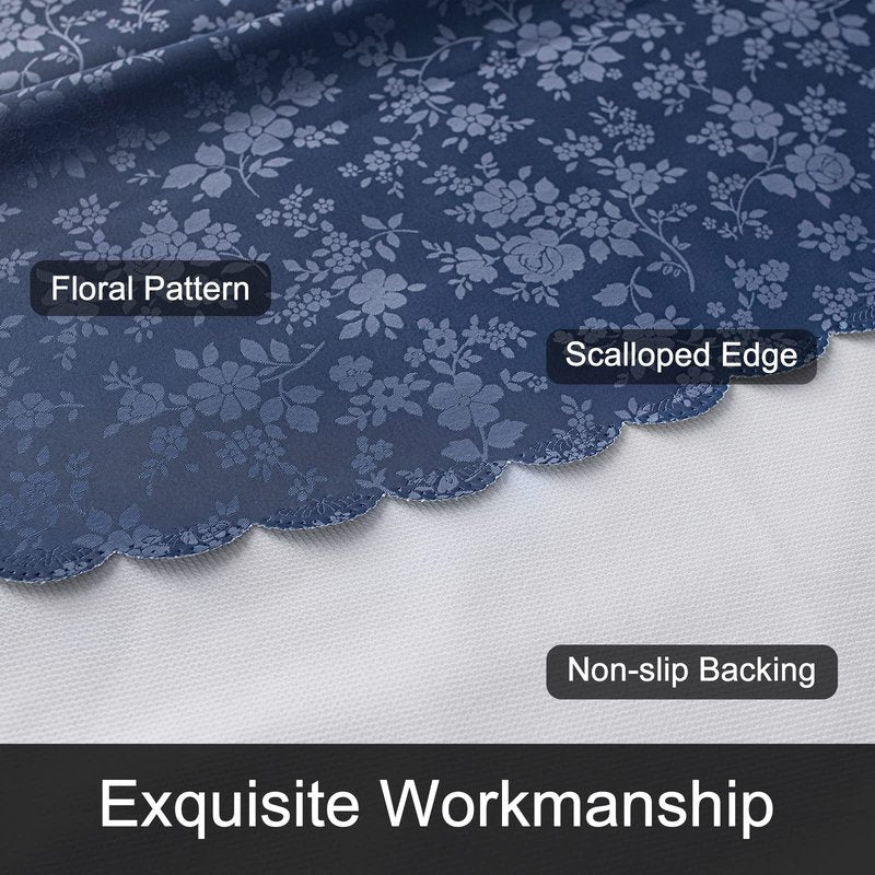 Smiry Round Table Cloth, Waterproof Heavy Duty Vinyl Tablecloths, Wipeable Washable Table Cover for Kitchen and Dining Room (Navy Blue, 70" x 70")