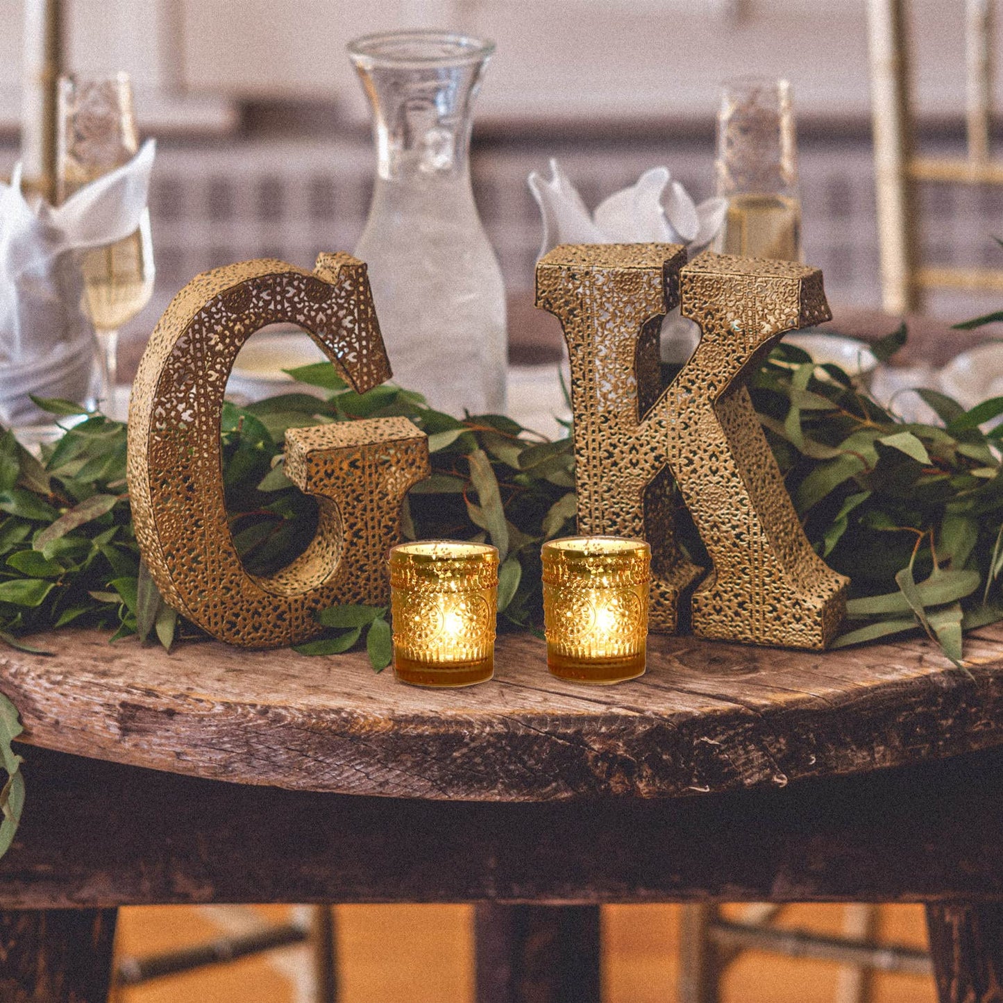 VOHO Gold Votive Candle Holders Set of 12, Gold Candle Holders Bulk for Wedding Table Centerpiece, Mercury Glass Tealight Candle Holder for Home Party Decoration (2.1'' x 2.6'', W/H)