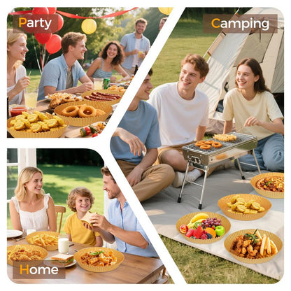 250 Pcs 8" Round Air Fryer Liners Disposable, Unbleached Parchment Paper Liners for Airfryer Basket, Non-Stick & Leakproof Baking Paper for Oven Roasting