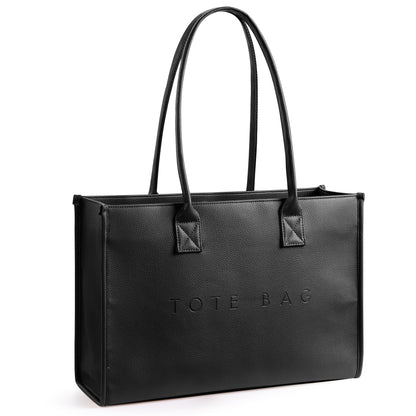 KALIDI Oversize Pu Leather Tote Bag Women Weekender Bag Shopper Handbags Purses with Top Handle