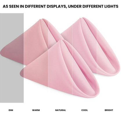 Utopia Home Pink Cloth Napkins (12 Pack, 20x20 Inches), Ideal Dinner Napkins for Party, Wedding and Lunch/Dinner