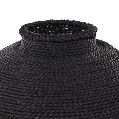 Deco 79 Metal Handmade Decorative Vase Wrapped Pot Centerpiece Vase, Flower Vase for Home Decoration 15" x 15" x 11", Black