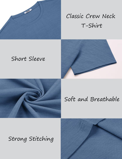 COOFANDY Men's Crew Neck T-Shirt Casual Muscle Tee Slim Fit Bodybuilding Athletic Casual T Shirt Blue