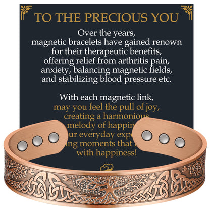Jecanori Copper Bracelet for Men, 18X Strength Mens Magnetic Copper Bracelets with 3,800 Gauss Magnets, 99.99% Pure Solid Copper, Copper Jewelry Gift