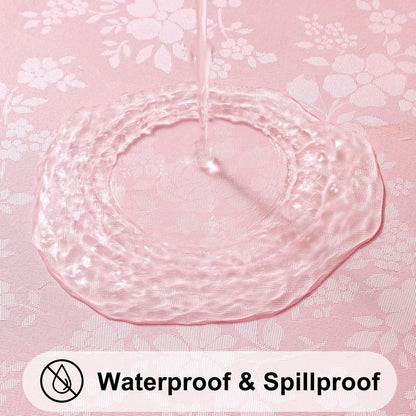Smiry Round Table Cloth, Waterproof Heavy Duty Vinyl Tablecloths, Wipeable Washable Table Cover for Kitchen, Dining Room & Valentines(Pink, 60" Round)