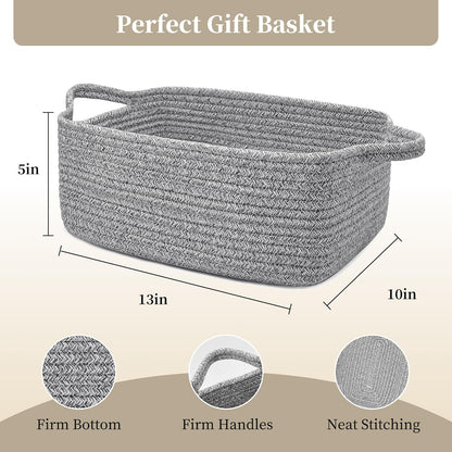 Skiennix Empty Gift Basket for Kids - Stylish Grey Storage Basket for Toys | 13 x 10 x 5 Inches