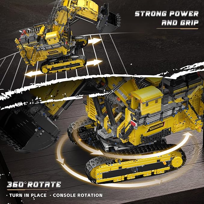 Mould King 17070 RC Excavator Building Set for Adults 4767 Pieces Truck Construction Vehicle Model APP Remote Control Truck with Engines STEM Engineering Toys