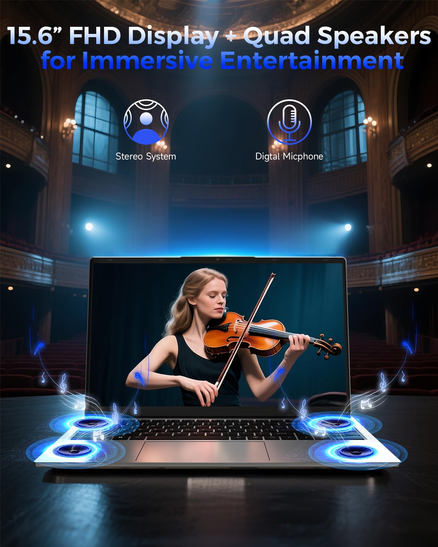 jumper 2026 Gaming Laptop, AMD Ryzen 7430U(Up to 4.3GHz), 16GB DDR4 1TB NVME SSD, 15.6" FHD IPS Screen, 62.7Wh Battery, Windows 11, GPU, USB3.2, 4 Stereo Speakers, 2 Memory Slots.