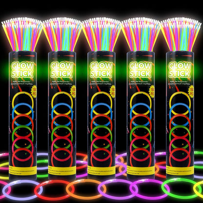 JSronms 500 Ultra Bright Glow sticks,8" Glow Sticks Bulk,Glow Sticks For Kids Bulk Party Pack,Glow in The Dark Party Supplies,Glowsticks Party Favors with Bracelets and Necklaces