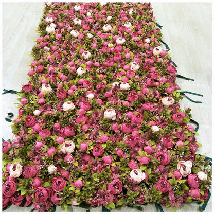 JIIPOREGJ Handmade Romantic Hydrangea Rose Peony Plant Wall Large Artificial Flower Wall Backdrop Panels,Rose Wedding Backdrop 3D Floral Wall Fabric Flower Wall for Part,One Color,2m*2m/6.56 * 6.56FT