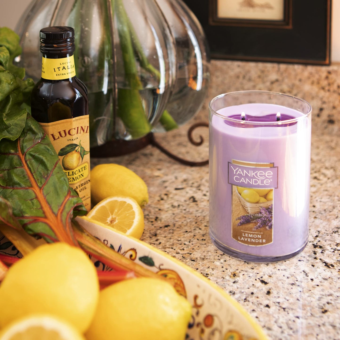 Yankee Candle Lemon Lavender Scented Classic 22oz Large Tumbler 2-Wick Candle Over 75 Hours of Burn Time Ideal for Home Decor or Gifts