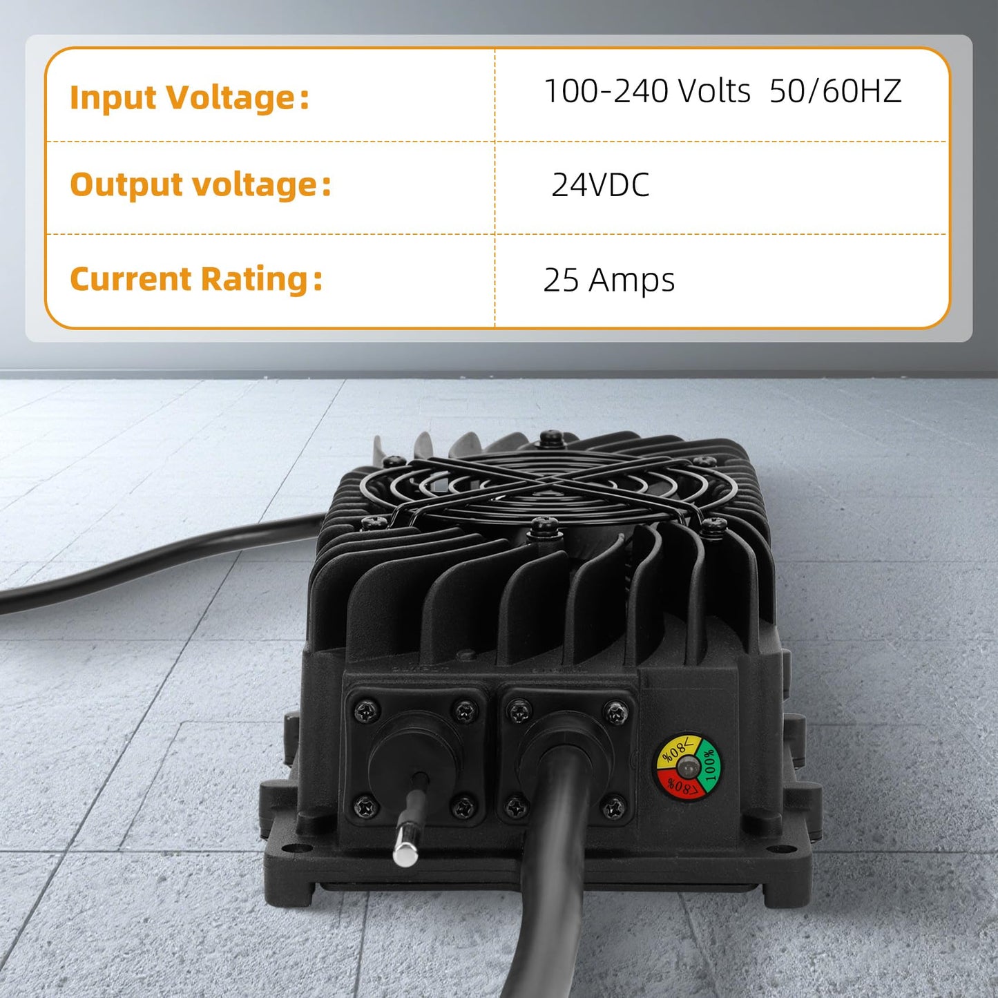 24V 25A Scissor Lift Battery Charger Compatible with Genie Skyjack JLG Scissor Lifts, 24 Volt Battery Charger for Forklift, Electric Pallet Jack, Floor Scrubber