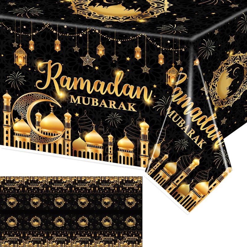 tineit 3 Pieces Ramadan Table Cloth, Ramadan Mubarak Table Decorations, Ramadan Decor Table Covers, Ramadan Decorations for Home Eid Mubarak Table Cloth