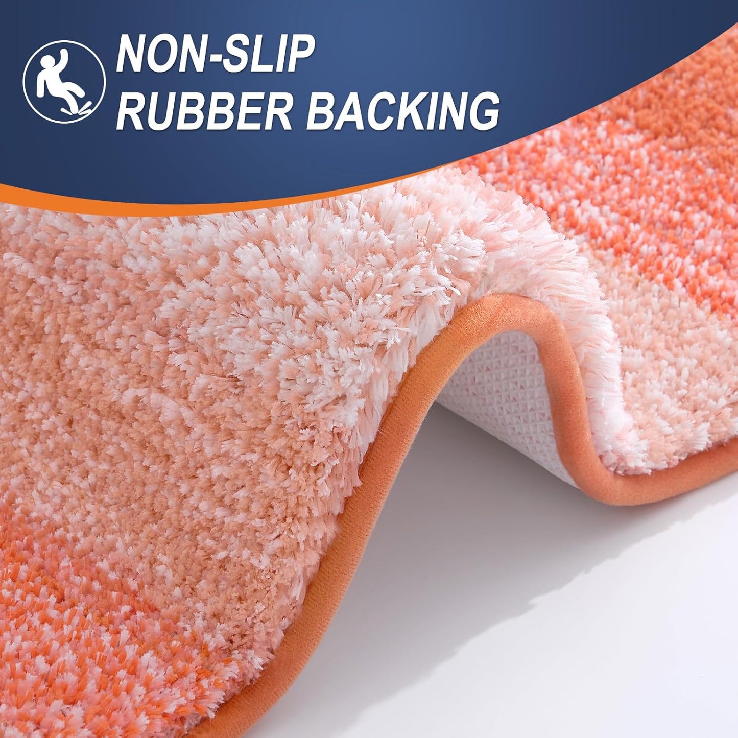 OLANLY Bath Rugs Mat - Extra Soft Microfiber, Quick Dry, Machine Washable | 24x16 Coral Color