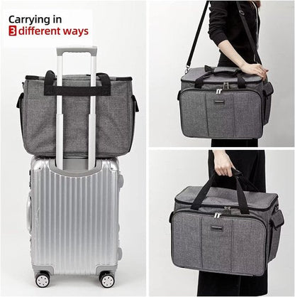 HOMEST Sewing Machine Carrying Case - Universal Tote Bag with Multiple Storage Pockets | Grey