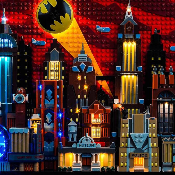 Upgraded Led Light Kit for Lego The Animated Series Gotham City Building Set Remote Control Version Compatible with Lego 76271 (Model Not Included)