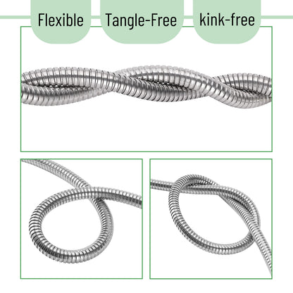 UNCO 3 Feet Heavy Duty Stainless Steel Short Garden Hose, Metal, Water Hose, Non Kink, Durable, Flexible, Lightweight