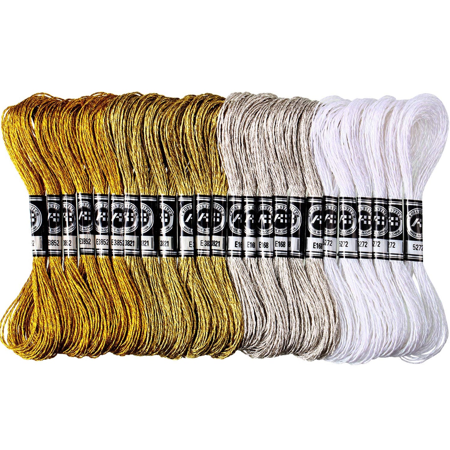 WILLBOND 24 Skeins Metallic Embroidery Floss - Glitter Embroidery Threads for Cross Stitch Crafts Friendship Bracelets(Multiple Color)