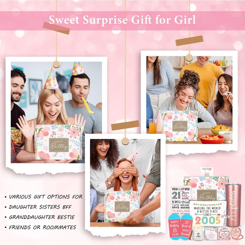 21st Birthday Gifts for Her Women 21 Year Old Birthday Gifts for Her Funny Gift Ideas for 21 Years Old Female Unique Happy 21st Bday Decorations Must Haves for Girl Cool Best 21 Year Olds Accessories