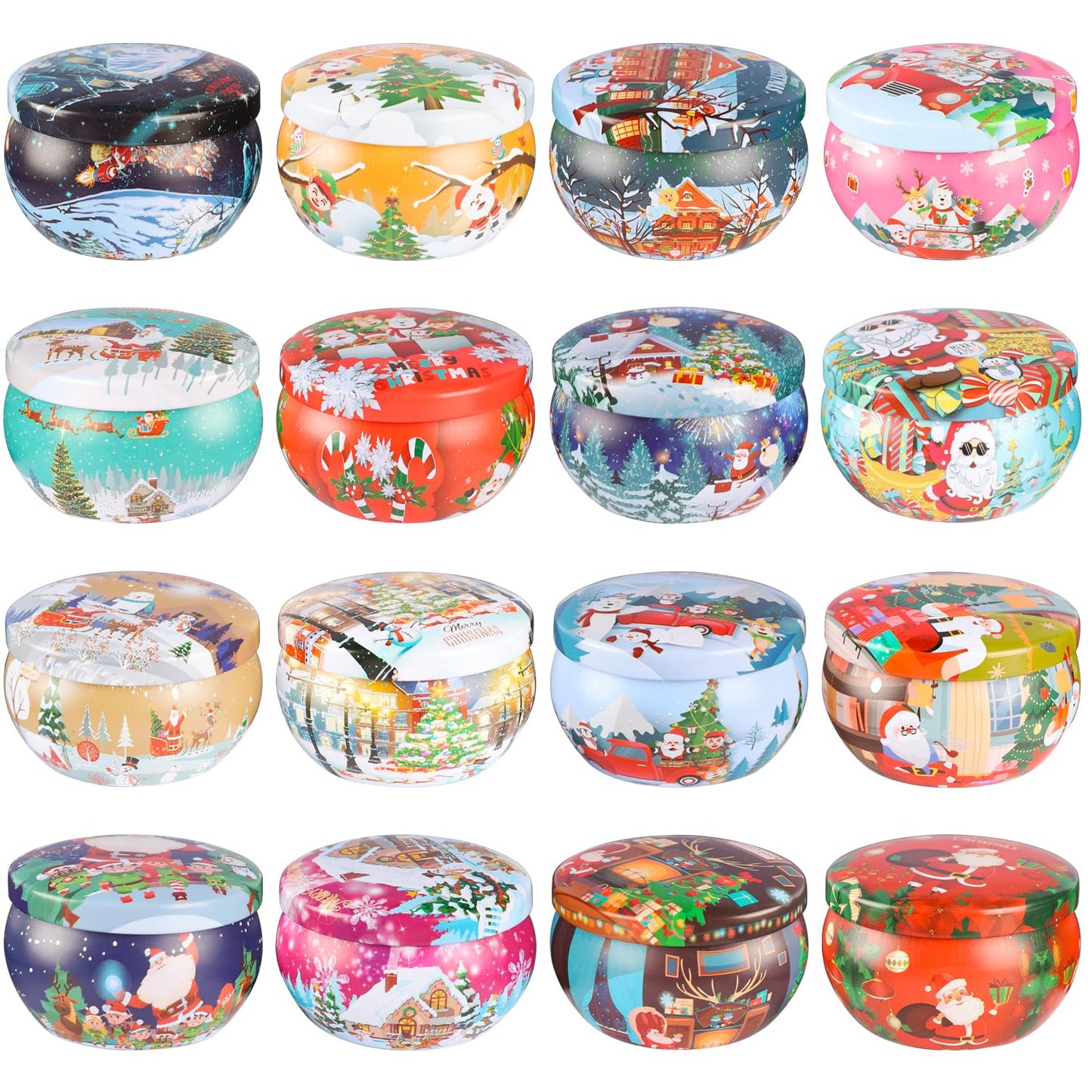 16PCS Scented Candles Christmas Gift Set, Natural Soy Wax 2.5oz Candles for Christmas Gift, 16 fragrances Flavor