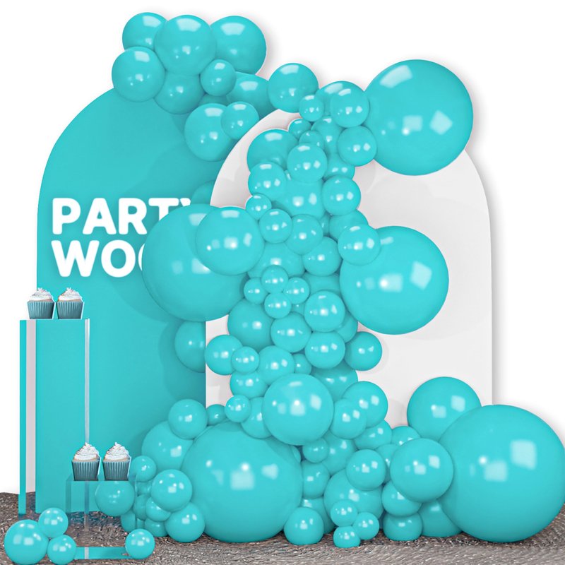 PartyWoo Teal Balloons 100pcs Different Sizes Pack of 18 12 10 5 Inch Turquoise Dark Teal Balloon Arch Kit for Baby Shower Gender Reveal Graduation Mermaid Birthday Pool Party Decorations Blue-Y69