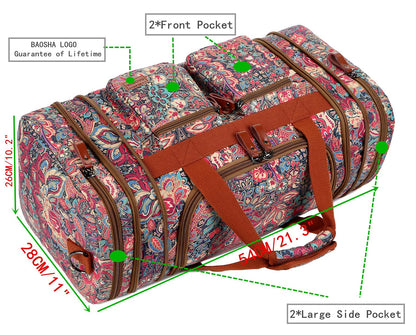 Multicolor Travel Duffel Weekender Bag for Women Carry on Overnight Bag With Toiletry bag HB-21 (HS)