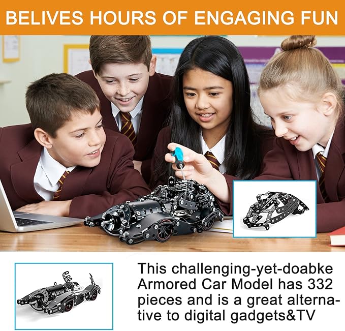 Erector Sets for Boys Age 8 9 10 11 12-16 and Older 332 Pcs Batman Model Car Building Set for Kids Ages 8-12 Year and Up Metal STEM Educational Toy for Kids Boys Girls or Adults