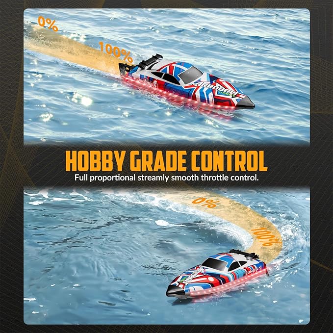volantexrc Brushless RC Boats for Adults 35+MPH Fast Remote Control Boat for Lakes Full Proportional Boats High Speed RC Boat for Adults (79706)