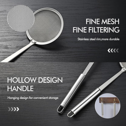 5.3 Inch Spider Strainer With Mesh Fatsoff Soup Scoop,Slotted Spoon For Cooking,Fat Skimmer Spoon For Kitchen Fryer Basket