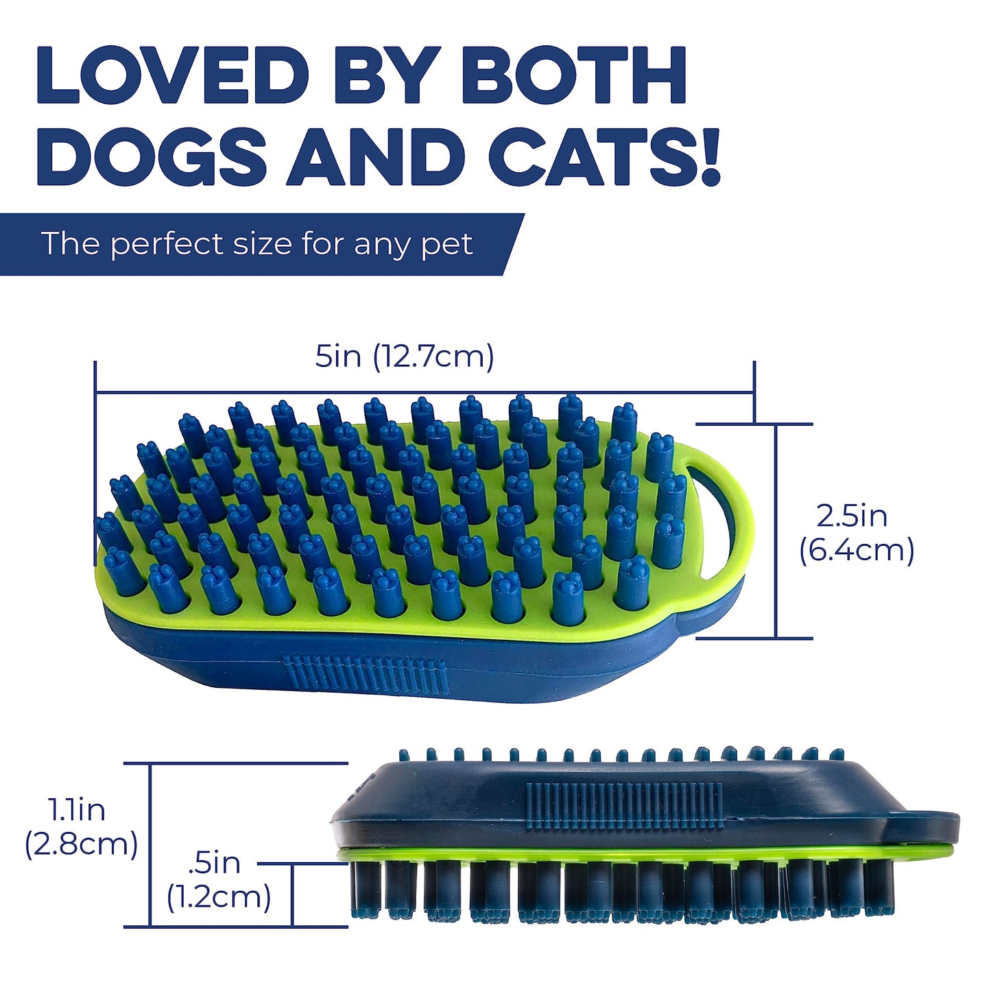 Bonza Dog & Cat Grooming Massage Brush with Removable Screen – Pet Scrubber for Gentle Short & Long-Haired Fur - Dog Bath Brush