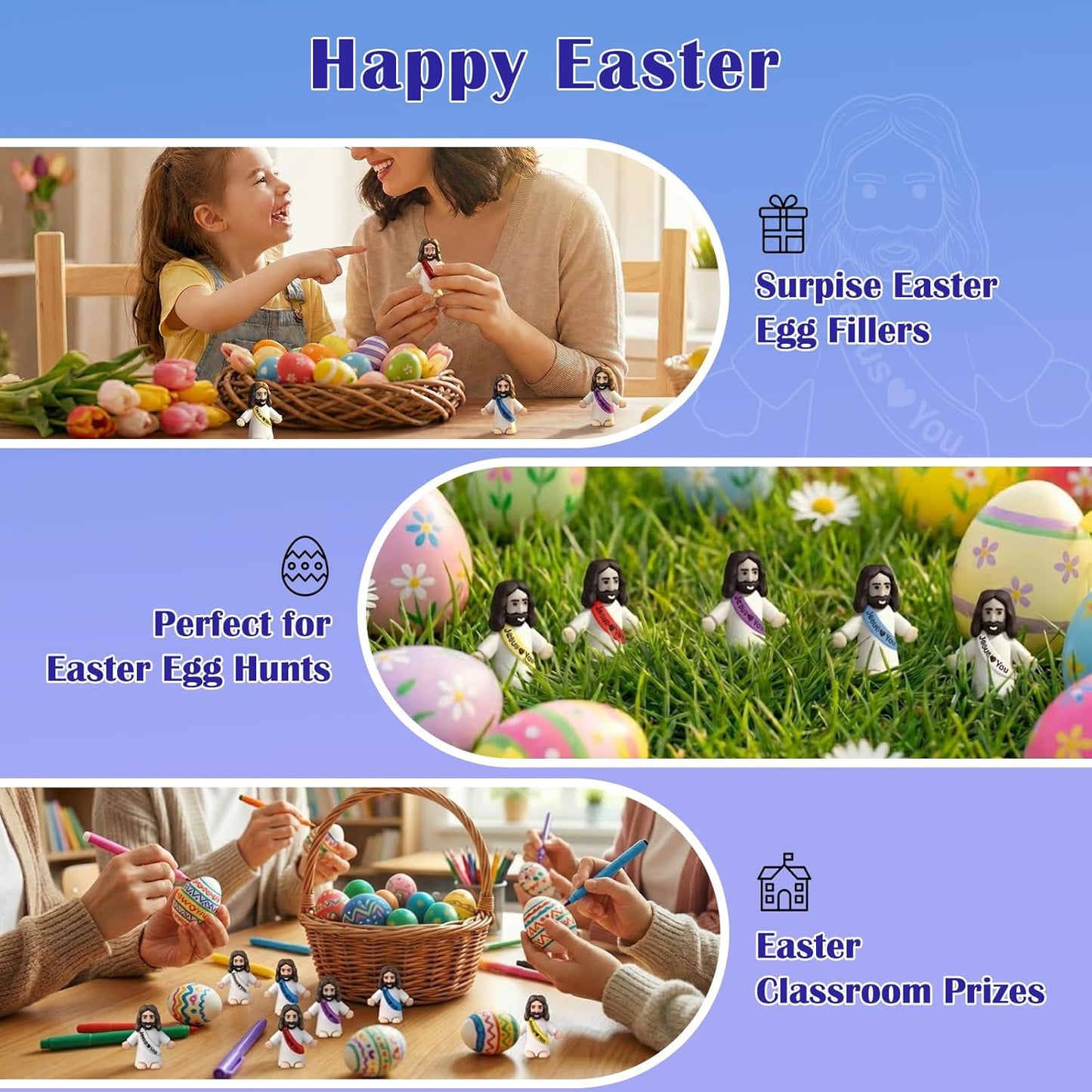 Little Jesus Figures by [Brand Name] - 25 Mini Religious Figurines for Baptism Gifts & Party Favors