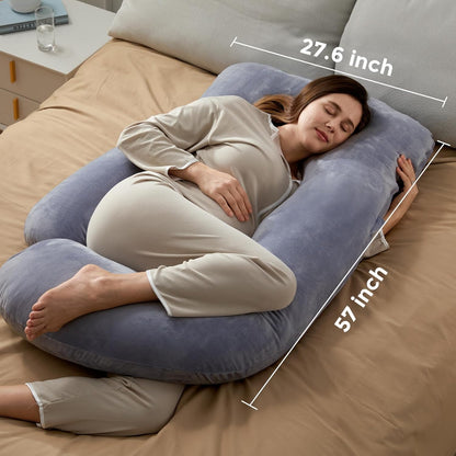 Momcozy Pregnancy Pillow - Cooling Comfort for Hot Sleepers | Soft and Supportive Design