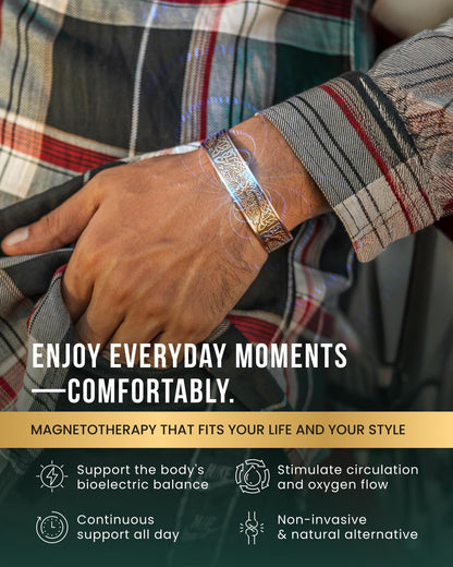 MagnetRX® Magnetic Copper Bracelets for Men – Effective 99.9% Pure Copper Bracelet for Men – Adjustable Copper Magnetic Bracelets (Irish Tree)