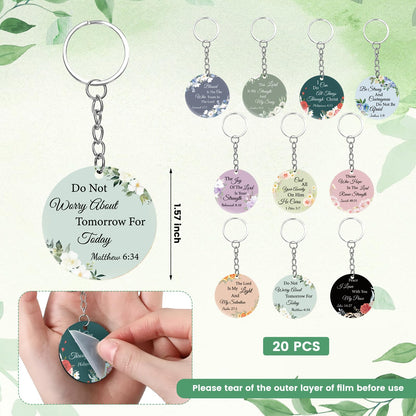 DONQTWAY 60 Pcs Christian Gifts Bulk for Women Christian Gifts Include 20 Bible Verse Canvas Makeup Bags 20 Mini Mirror 20 Bible Inspirational Keychains for Church Women Mother Appreciation Supplies