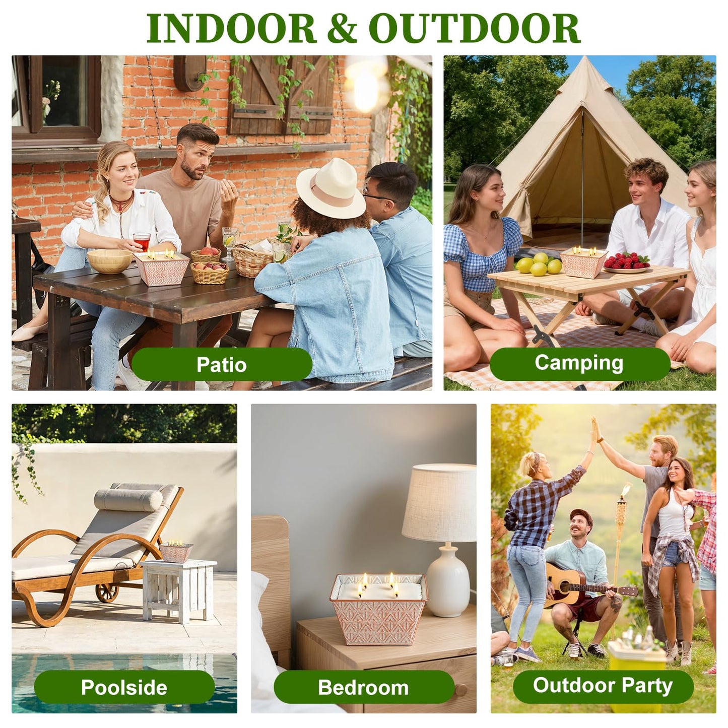 Citronella Candles Outdoor –Large Citronella Candle 30oz 4 Wicks 180-Hour Burn Time, Outdoor Candles for Patio, Backyard, Home, Balcony, Camping, Emergency & Survival