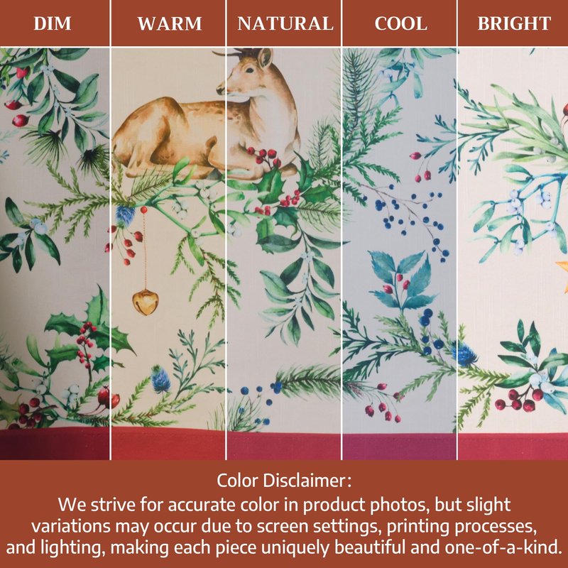 Maison d' Hermine Table Cloth Rectangle Table 100% Cotton 60 x 120 Inches Fall Tablecloth Reusable Everyday Use for Thanksgiving Christmas Decorations Dining Farmhouse Party (Holly Time)