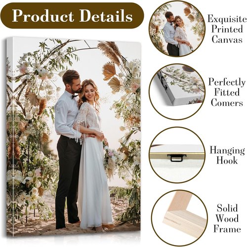 Custom Canvas Prints by [Brand Name] - Personalized Photo Wall Art for Weddings, Family, and Home Decor | 16x8 Wrapped Frame