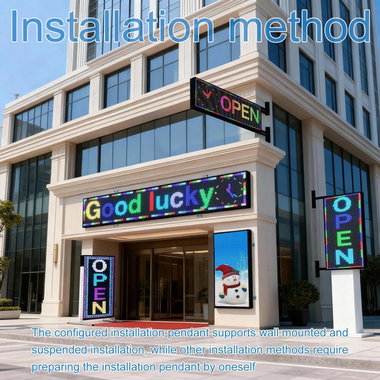 ZONTRONCM P10(52" * 14") Scrolling Programmable Led Sign Custom Outdoor Digital For Business Display Screen Matrix Panel Electronic Message Board Neon Full Color Advertising Light Wifi Control
